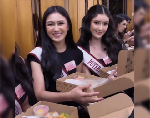 Puteri Indonesia finalists with Deliz meal boxes